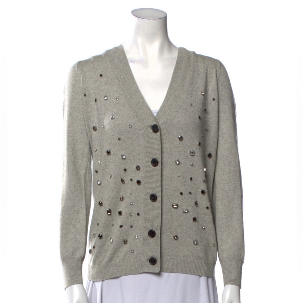Adam Lippes Silk Cachemire plunge neckline cardigan sweater